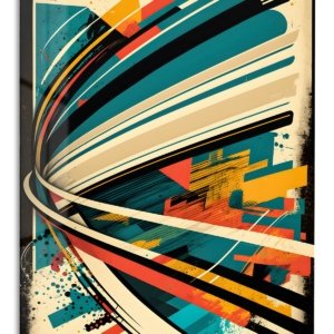 Teal Velocity Ribbons – Premium Metal Wall Art