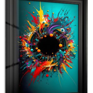 Chromatic Void Burst – Premium Metal Wall Art