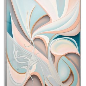 Pastel Ribbon Currents – Premium Metal Wall Art