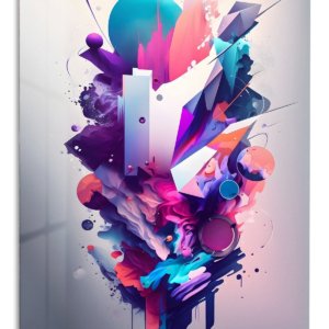 Chromatic Geometric Surge – Premium Metal Wall Art