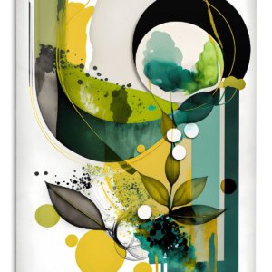 Verdant Orbit Composition – Premium Metal Wall Art