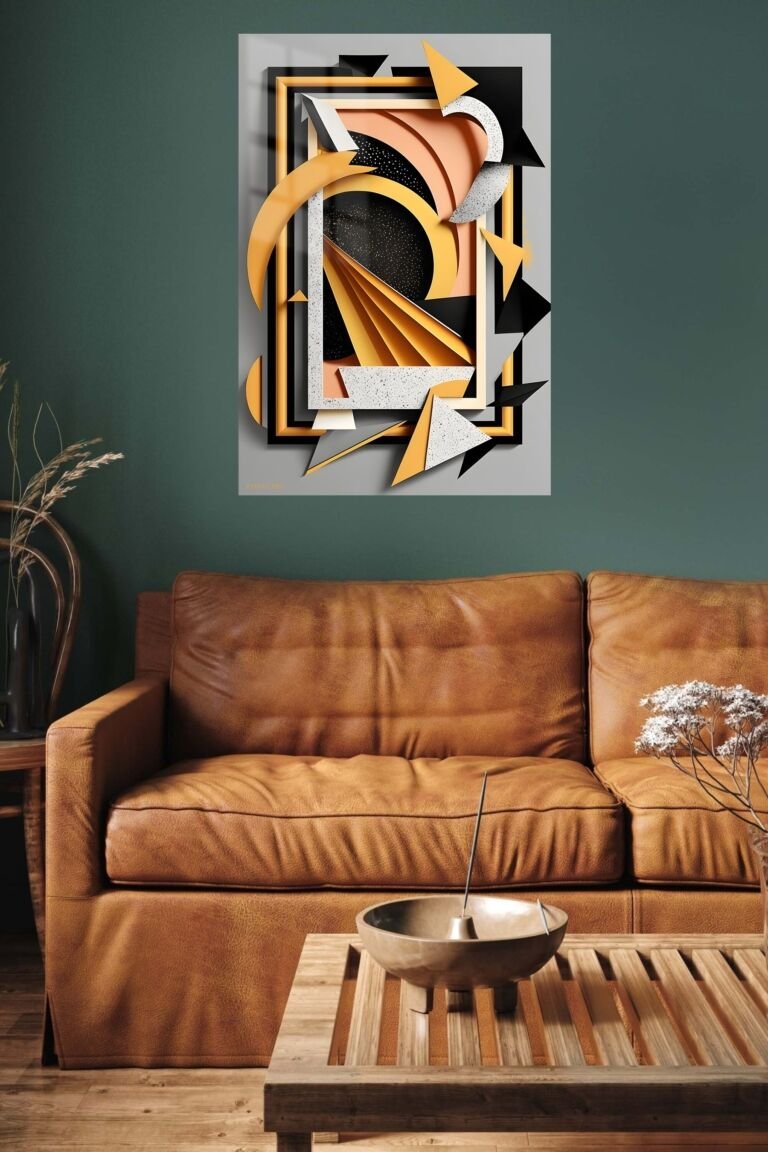 Living Room metal wall art idea