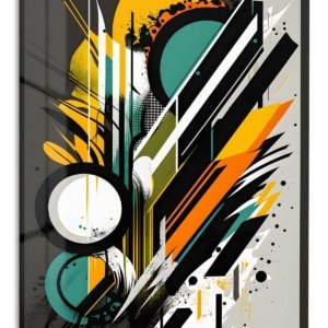 Teal Orbit in Motion – Premium Metal Wall Art