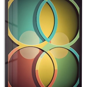 Interlocking Color Rings – Premium Metal Wall Art