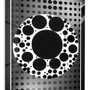Monochrome Orbital Circles – Premium Metal Wall Art