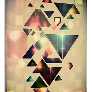 Luminous Geometric Mosaic – Premium Metal Wall Art