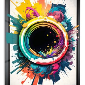 Chromatic Orbit Burst – Premium Metal Wall Art