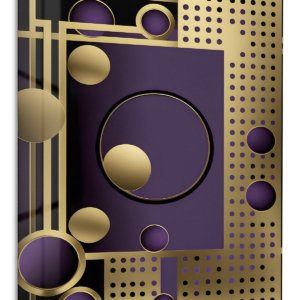 Golden Orbit Grid – Premium Metal Wall Art