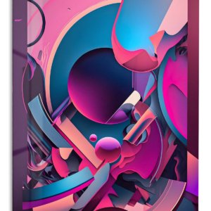 Neon Orbital Layers – Premium Metal Wall Art