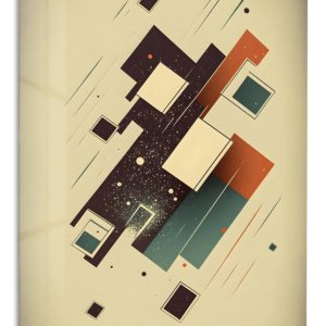 Orbiting Geometric Forms – Premium Metal Wall Art