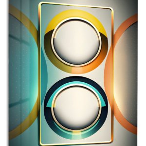 Twin Halo Geometry – Premium Metal Wall Art
