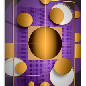 Golden Orbit Geometry – Premium Metal Wall Art