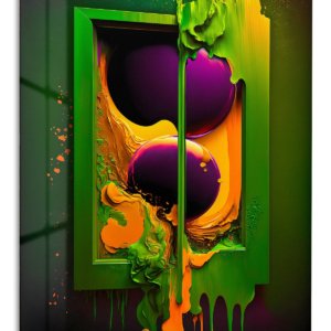 Neon Drip Dimension – Premium Metal Wall Art