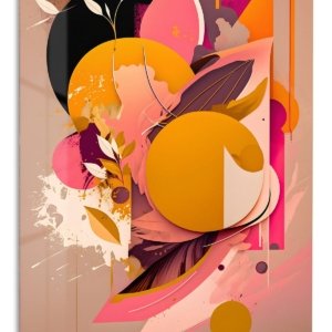 Coral Orbit Garden – Premium Metal Wall Art