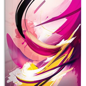Magenta Ribbon Surge – Premium Metal Wall Art