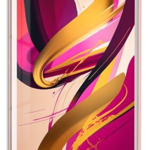 Golden Currents on Magenta – Premium Metal Wall Art