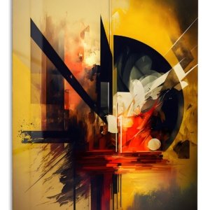 Golden Axis Abstract – Premium Metal Wall Art