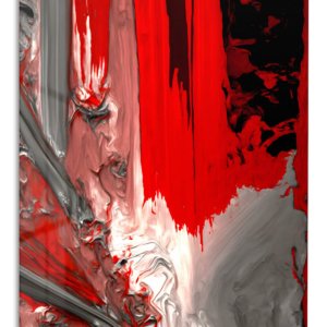 Crimson Liquid Rift – Premium Metal Wall Art
