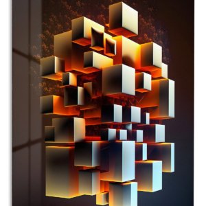 Emberlit Floating Cubes – Premium Metal Wall Art