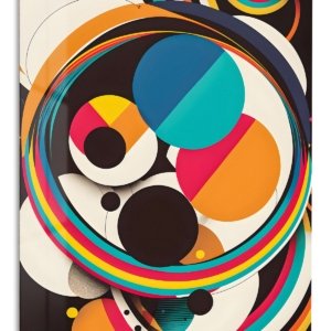 Orbiting Color Forms – Premium Metal Wall Art