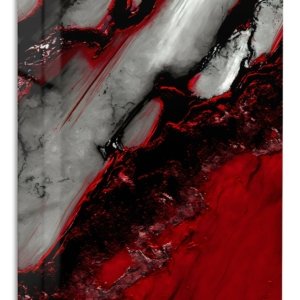Crimson Rift – Premium Metal Wall Art