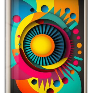 Radiant Geometric Orbit – Premium Metal Wall Art