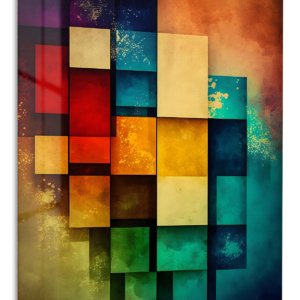 Layered Spectrum Geometry – Premium Metal Wall Art