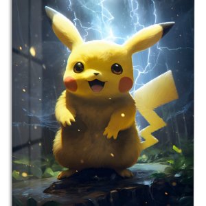Electric Yellow Creature – Premium Metal Wall Art