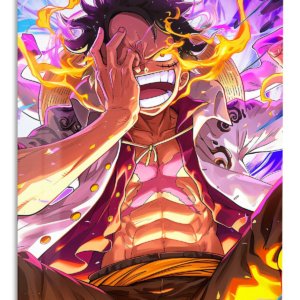 Flame Laughing Hero – Premium Metal Wall Art