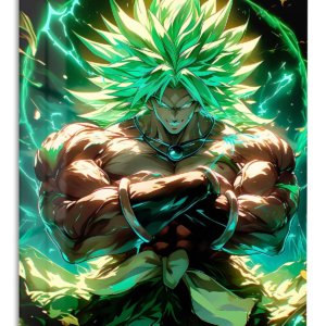 Emerald Aura Warrior – Premium Metal Wall Art