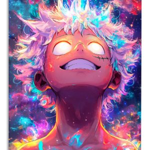 Cosmic Awakening Portrait – Premium Metal Wall Art
