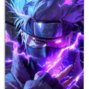 Neon Masked Ninja Energy – Premium Metal Wall Art
