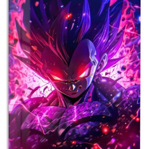 Neon Shadow Warrior – Premium Metal Wall Art