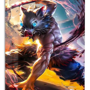Wild Boar Mask Warrior – Premium Metal Wall Art