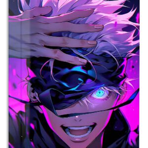Neon Visor Hero – Premium Metal Wall Art