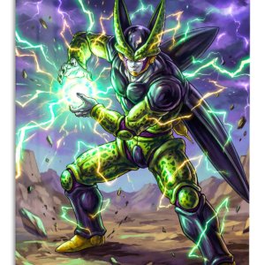 Emerald Storm Warrior – Premium Metal Wall Art