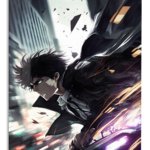 Midnight Street Rush metal wall art print