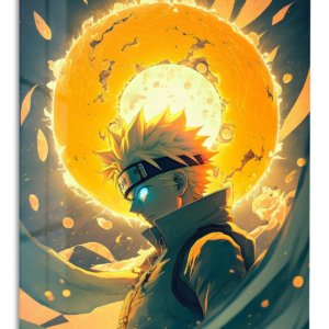 Blazing Arc Fighter – Premium Metal Wall Art