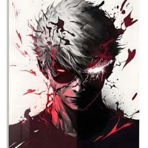 Neon Storm Warrior – Premium Metal Wall Art