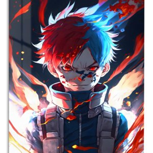 Ember and Frost Warrior – Premium Metal Wall Art