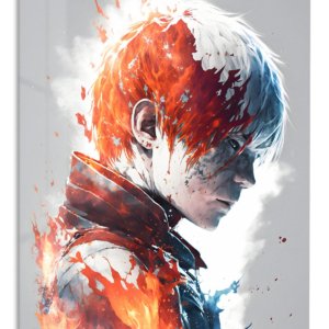 Fire and Ice Warrior Profile – Premium Metal Wall Art