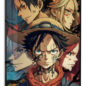 Battle-Worn Adventurers Portrait Collage – Premium Metal Wall Art