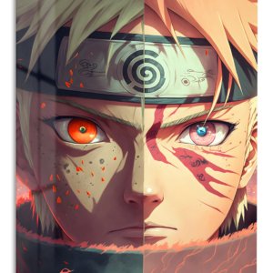 Divided Gaze Warrior – Premium Metal Wall Art