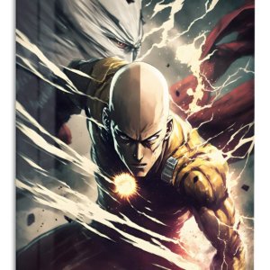 Thunder Fist Warrior – Premium Metal Wall Art