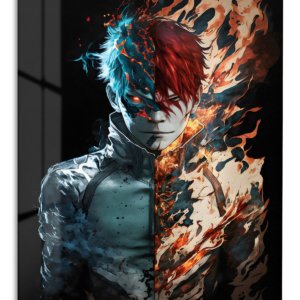 Fire and Ice Ember Warrior – Premium Metal Wall Art