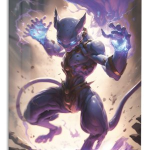 Arcane Feline Warrior – Premium Metal Wall Art