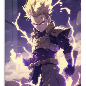 Lightning-Born Fantasy Warrior – Premium Metal Wall Art