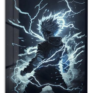 Lightning Bound Warrior – Premium Metal Wall Art