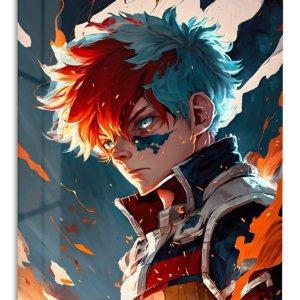 Dual Flame Hero Portrait – Premium Metal Wall Art