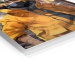 Masked Ninja in Golden Jacket metal wall art print, view 2